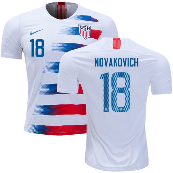 USA #18 Novakovich Home Soccer Country Jersey